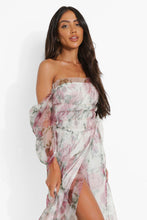 Φόρτωση εικόνας στο εργαλείο προβολής Συλλογής, Floral Mesh Rouched Maxi Dress  - Γυναικείο μάξι Φόρεμα  - PRO03293

