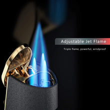 Φόρτωση εικόνας στο εργαλείο προβολής Συλλογής, Triple Jet Flame Lighter Gas - Αναπτήρας Mε 3 Jet Και Bullet Πούρου - 5701672
