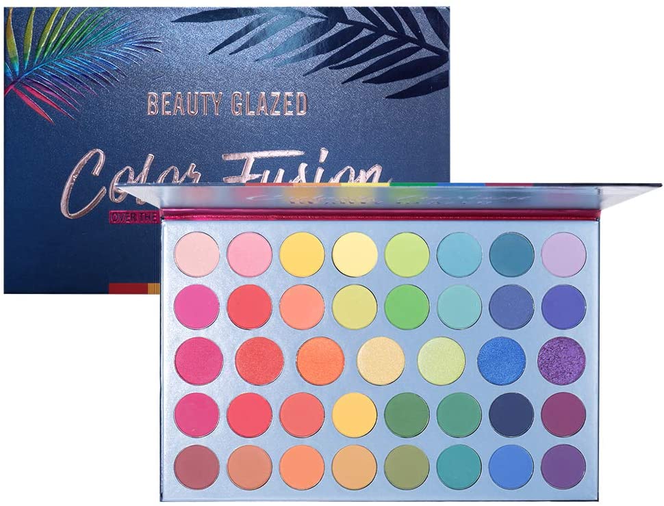 Beauty Glazed 39 Colors Eyeshadow Powder Palette Glitter Shiny Golden Eyeshadow Highly Pigmented Shimmer & Matte Metallic Waterproof Smooth Powder Natural Brilliant Eye Makeup Palettes - 3901778