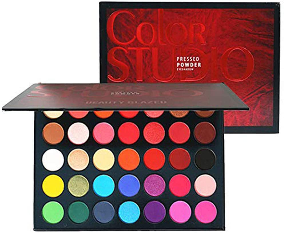 35 Color Studio Eye Shadow Palette Makeup Palette - Perfectly combinable color shades - Matt Luminous and shimmering textures For seductive eyes - 3901777