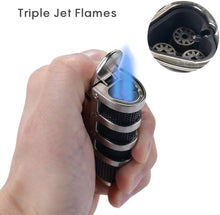Φόρτωση εικόνας στο εργαλείο προβολής Συλλογής, Jet Flame Lighter Gas - Αναπτήρας Mε 3 Jet Και Bullet Πούρου - 5701684
