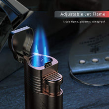 Φόρτωση εικόνας στο εργαλείο προβολής Συλλογής, Triple Jet Flame Lighter Gas - Αναπτήρας Mε 3 Jet Και Bullet Πούρου - 5701670
