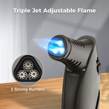 Φόρτωση εικόνας στο εργαλείο προβολής Συλλογής, Jet Flame Lighter Gas - Αναπτήρας Mε 3 Jet Και Bullet Πούρου - 5701681
