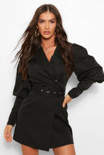 Φόρτωση εικόνας στο εργαλείο προβολής Συλλογής, Woven Puff Sleeve Blazer Dress - Γυναικείο Μίνι Φόρεμα - 5702141
