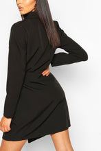Φόρτωση εικόνας στο εργαλείο προβολής Συλλογής, Tall Woven Ruched Side Tie Blazer Dress - Γυναικείο Μίνι Φόρεμα - 9002045
