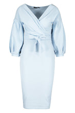 Φόρτωση εικόνας στο εργαλείο προβολής Συλλογής, Off The Shoulder Wrap Midi Bodycon Dress - Γυναικείο μίντι Φόρεμα -  FR89583
