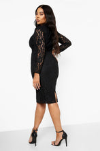 Φόρτωση εικόνας στο εργαλείο προβολής Συλλογής, Plus Lace Long Sleeve Midi Dress - Γυναικείο Μίντι Φόρεμα - 5701810
