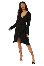 Φόρτωση εικόνας στο εργαλείο προβολής Συλλογής, Satin Wrap Midi Shirt Dress - Γυναικείο μίντι Φόρεμα - 9000941
